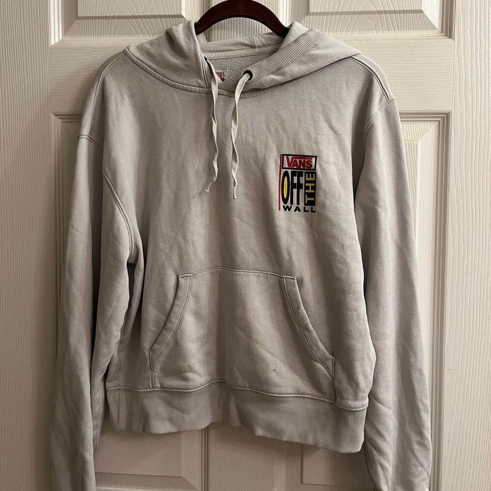 VANS "Off The Wall" Official Retro White Pullover Hoodie Sweatshirt~S